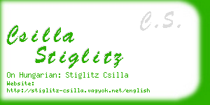 csilla stiglitz business card